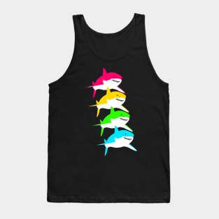 Cute Great white shark (Carcharodon carcharias) colorful Tank Top